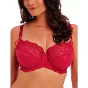 Fantasie Reflect Side Support Stretch Lace Underwire Bra, Red, Size 34H 0111